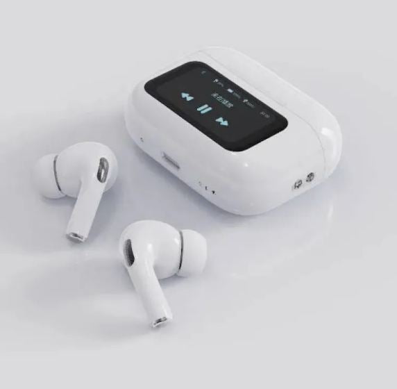 A9 Pro Airpods with touch display, ANC Feature, Extra Bass and Long Battery life (Latest Generation)