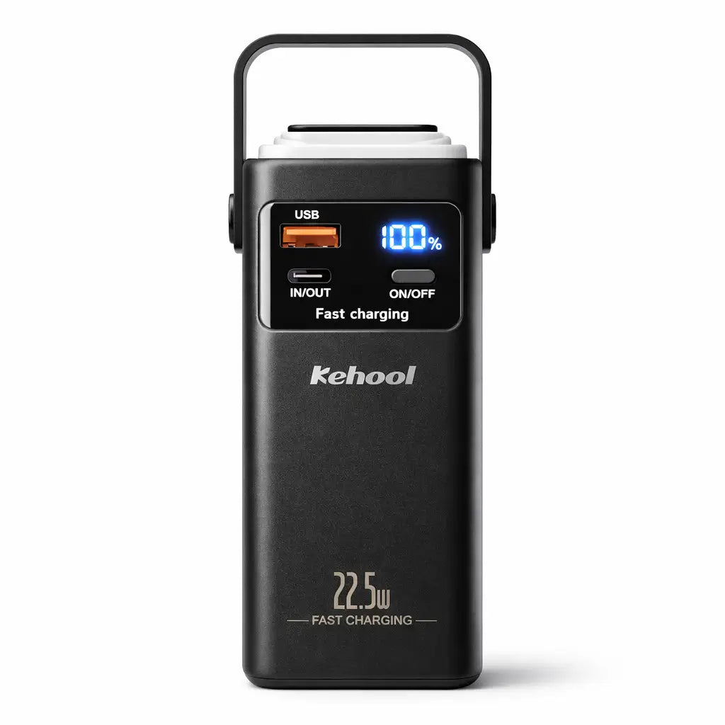 Kehool 20,000mAh Fast Charging Power Bank – 22.5W | Built-In Cable | LED Display | Emergency Light