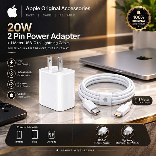 Pack of 2 : 20w 2 Pin Original Adapter with 20w Supported Cable