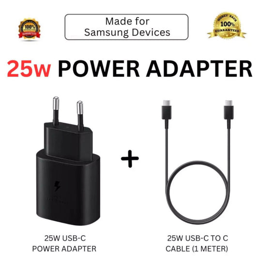 Pack of 2 : Samsung 25w Super Fast Charging with C-C Supported Lead