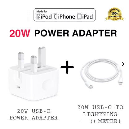 Pack of 2 :20w Original Adapter with 20w Lightning Cable