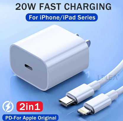 Pack of 2 : 20w 2 Pin Original Adapter with 20w Supported Cable