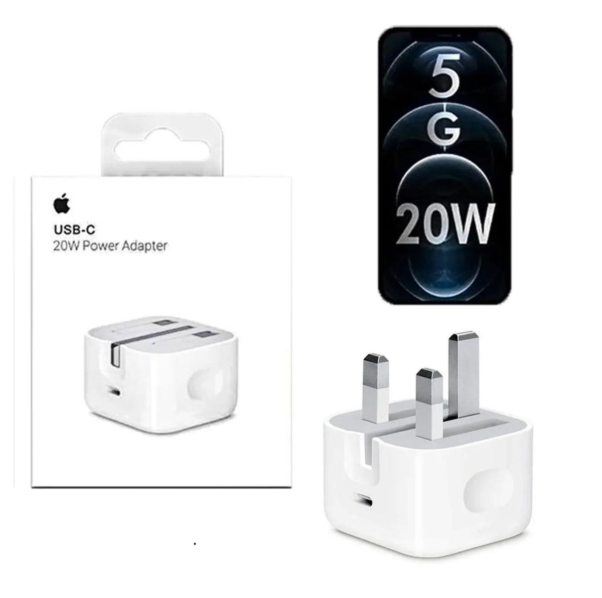 Pack of 2 :20w Original Adapter with 20w Lightning Cable