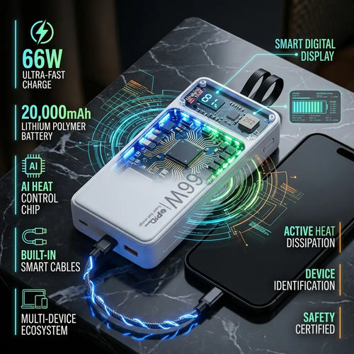 66W Fast Power Bank 20000MAH – Charge Laptop & Phone Anywhere