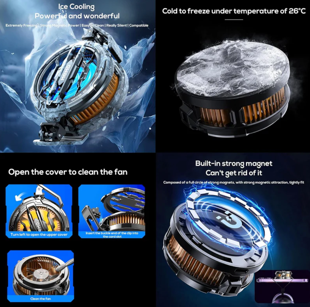 Ice-Cold Mobile Cooling Fan for PUBG
