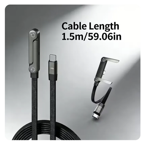 2-in-1 USB-C Charging Cable & Phone Holder (240W)