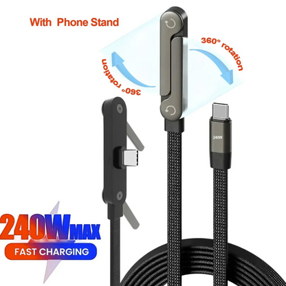 2-in-1 USB-C Charging Cable & Phone Holder (240W)