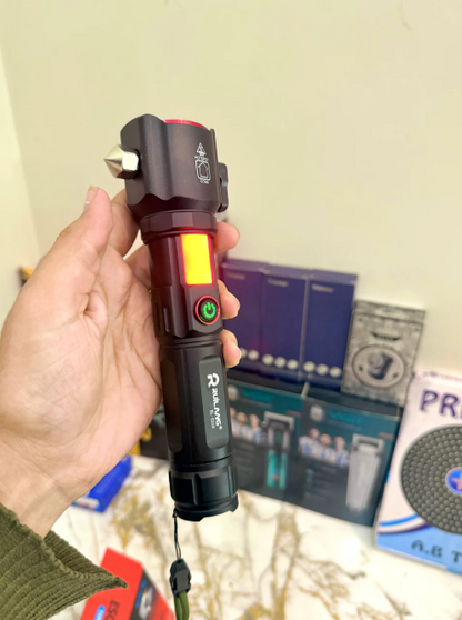 Rechargeable Hammer Safety Torch (1KM Range, 8800mAh)