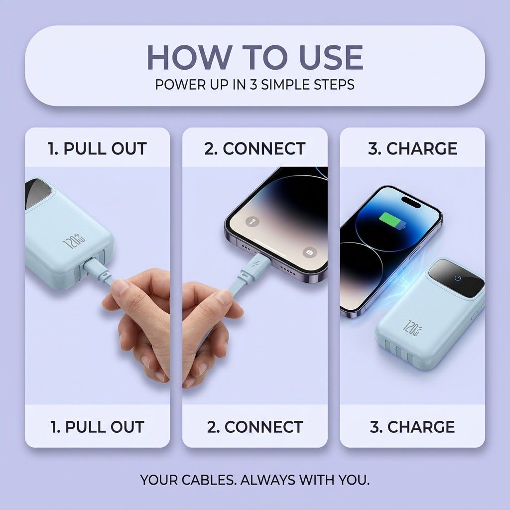20000 Mah Mini Powerbank 120W Fast Charging