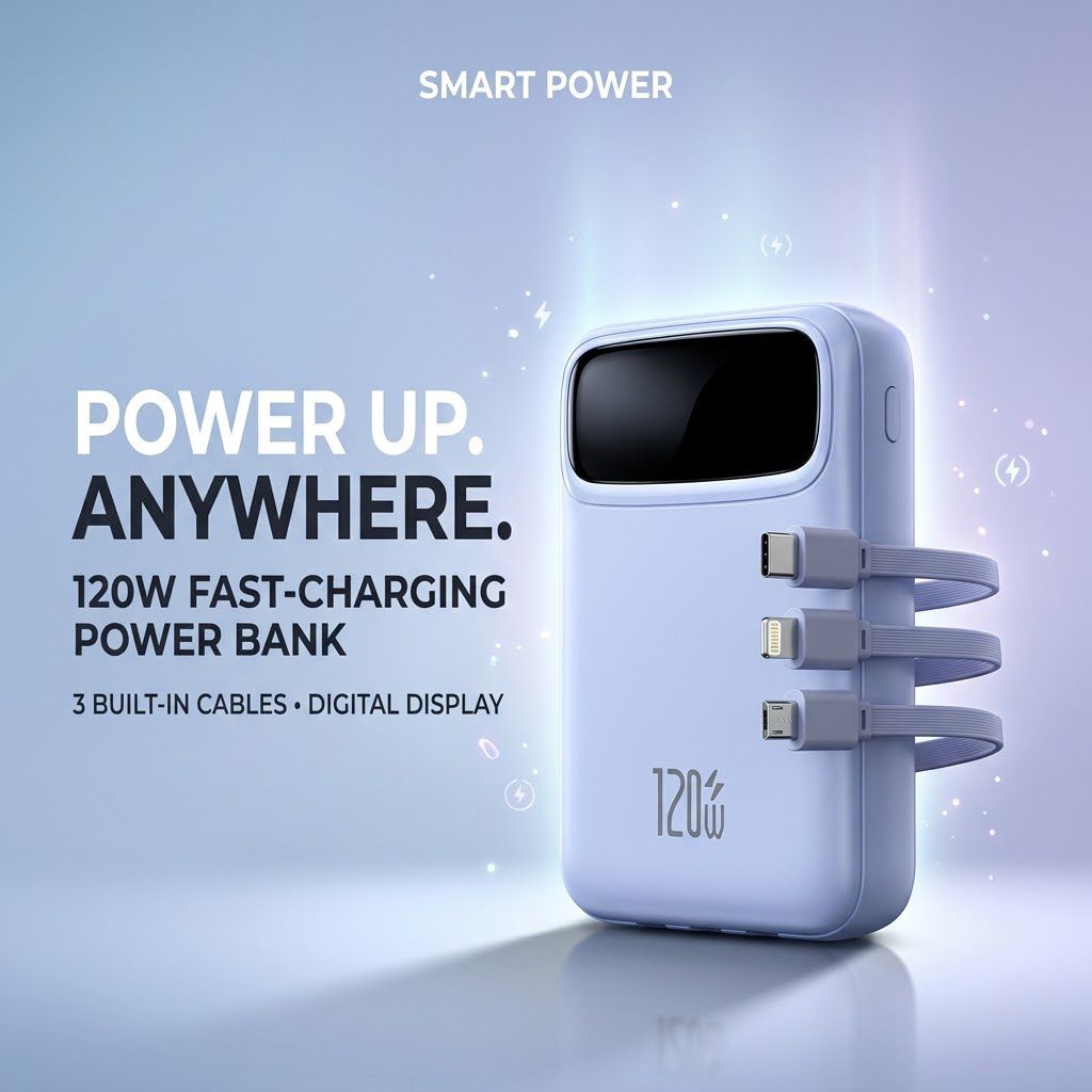20000 Mah Mini Powerbank 120W Fast Charging