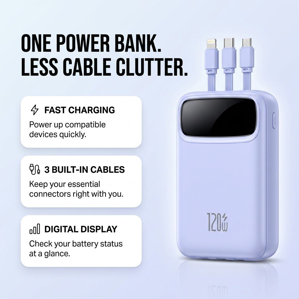 20000 Mah Mini Powerbank 120W Fast Charging