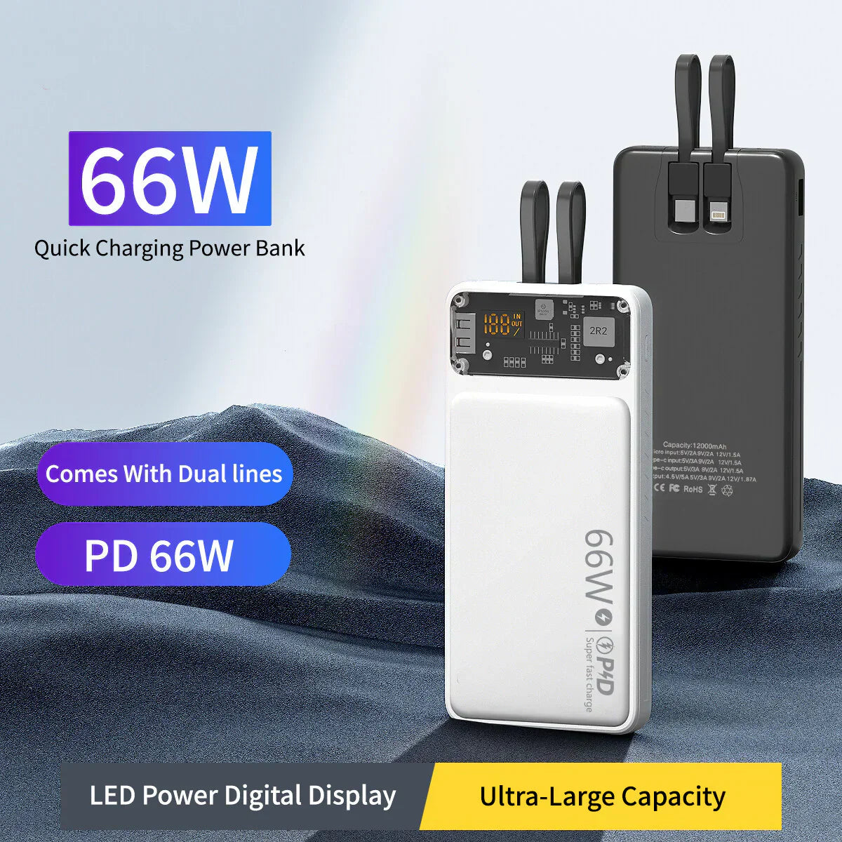 66W Fast Power Bank 20000MAH – Charge Laptop & Phone Anywhere